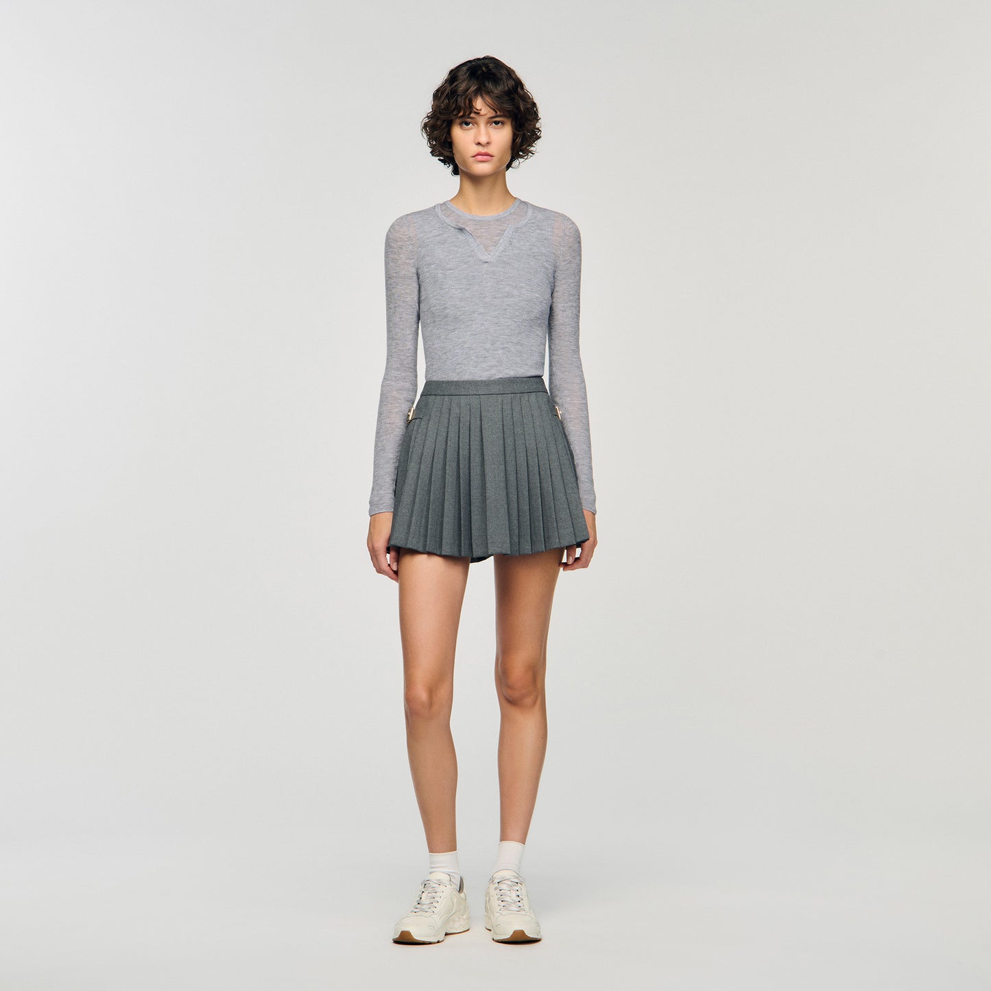 Yago Wool Layered Effect Jumper Grey