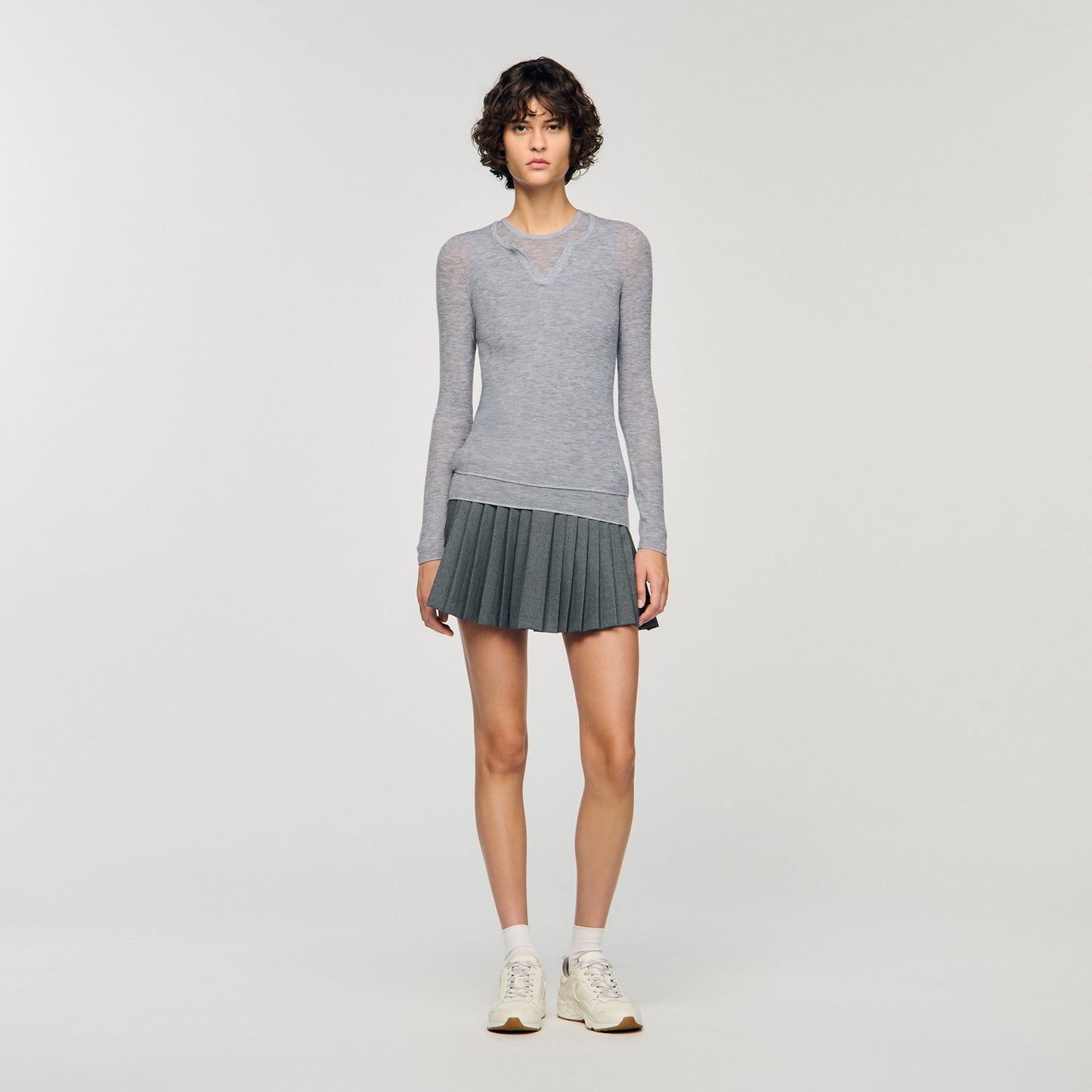 Yago Wool Layered Effect Jumper Grey
