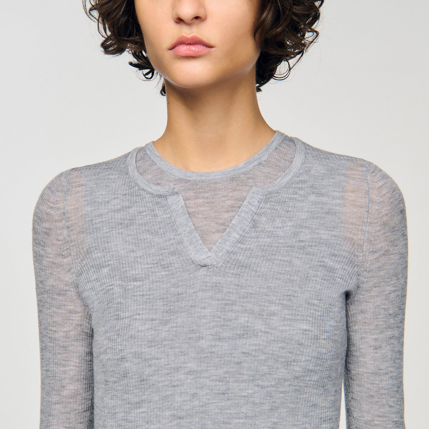 Yago Wool Layered Effect Jumper Grey