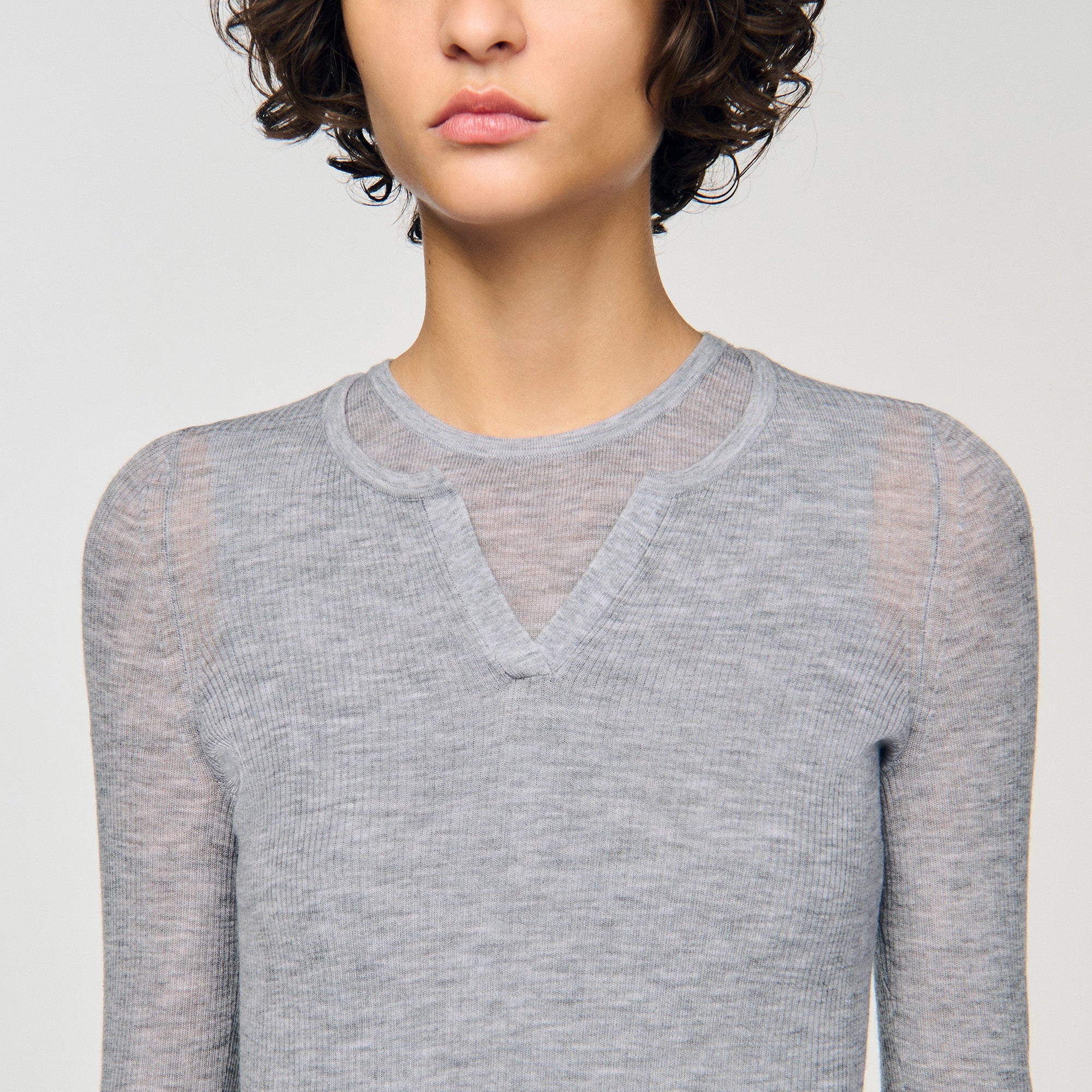 Yago Wool Layered Effect Jumper Grey