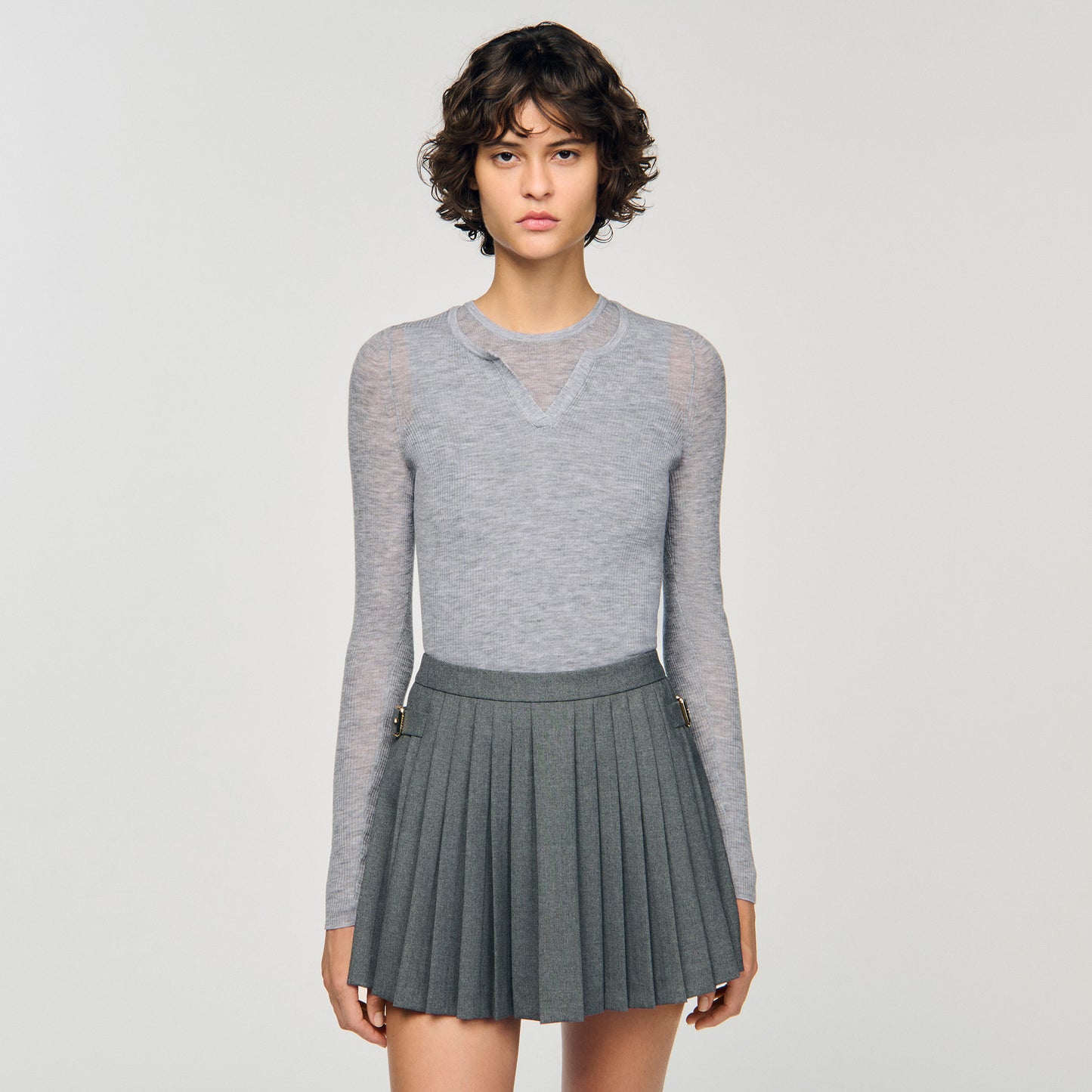 Yago Wool Layered Effect Jumper Grey