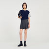 Hugues Dual-Material Knit Jumper Navy / Grey