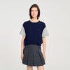 Hugues Dual-Material Knit Jumper Navy / Grey