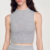 Sleeveless Knitted Crop Top Grey
