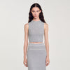 Sleeveless Knitted Crop Top Grey