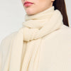 Knitted Jumper With Scarf Collar Ecru