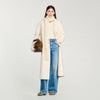 Knitted Jumper With Scarf Collar Ecru