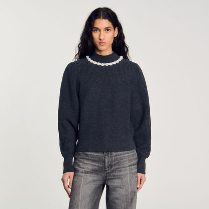 Ribbed Wool And Cashmere Jumper Dark Grey
