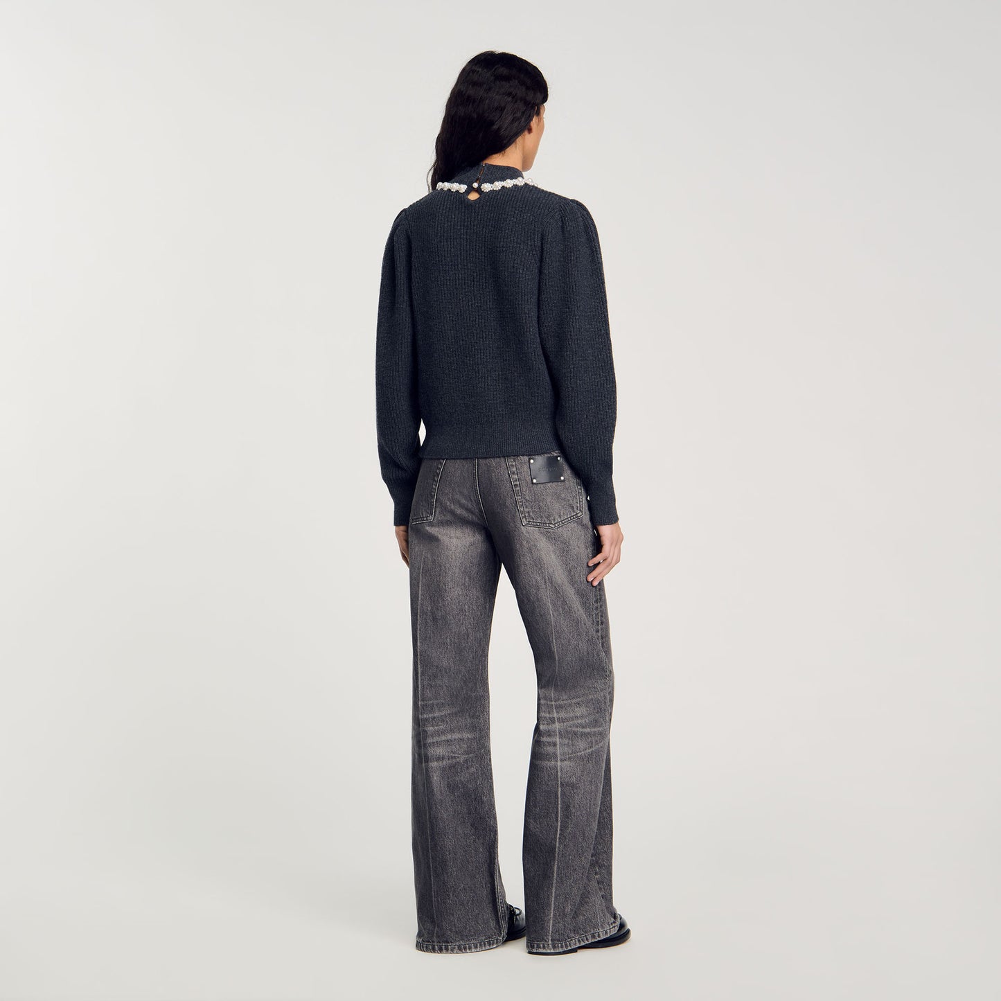 Ribbed Wool And Cashmere Jumper Dark Grey