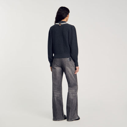 Ribbed Wool And Cashmere Jumper Dark Grey