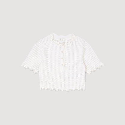 Roxelane Pearl Beaded Knit Jumper White