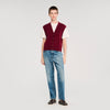 Jonas Two-Tone Wool And Cashmere Jumper Bordeaux