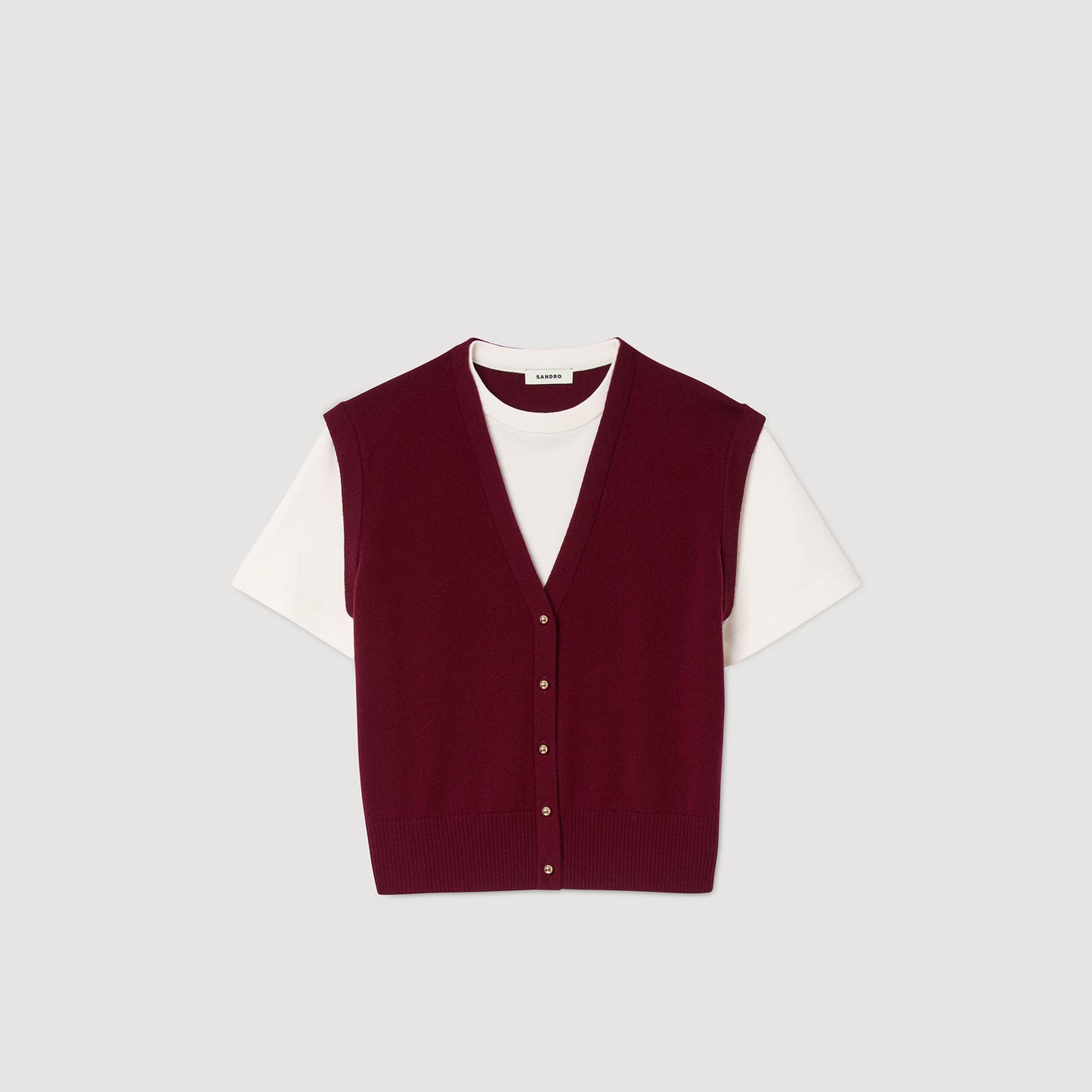 Jonas Two-Tone Wool And Cashmere Jumper Bordeaux