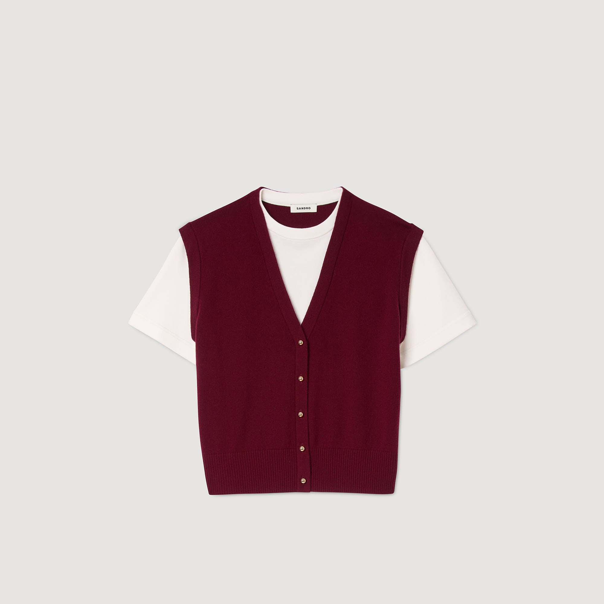 Jonas Two-Tone Wool And Cashmere Jumper Bordeaux