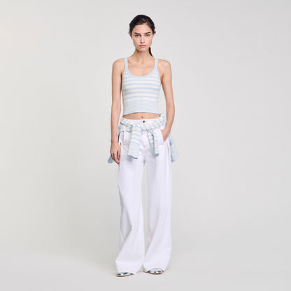 Bordeaux Knit Vest Top Sky Blue