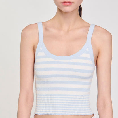 Bordeaux Knit Vest Top Sky Blue