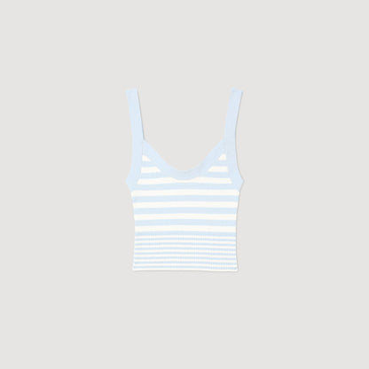 Bordeaux Knit Vest Top Sky Blue