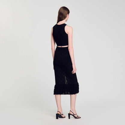 Alerio Decorative Knit Top Black