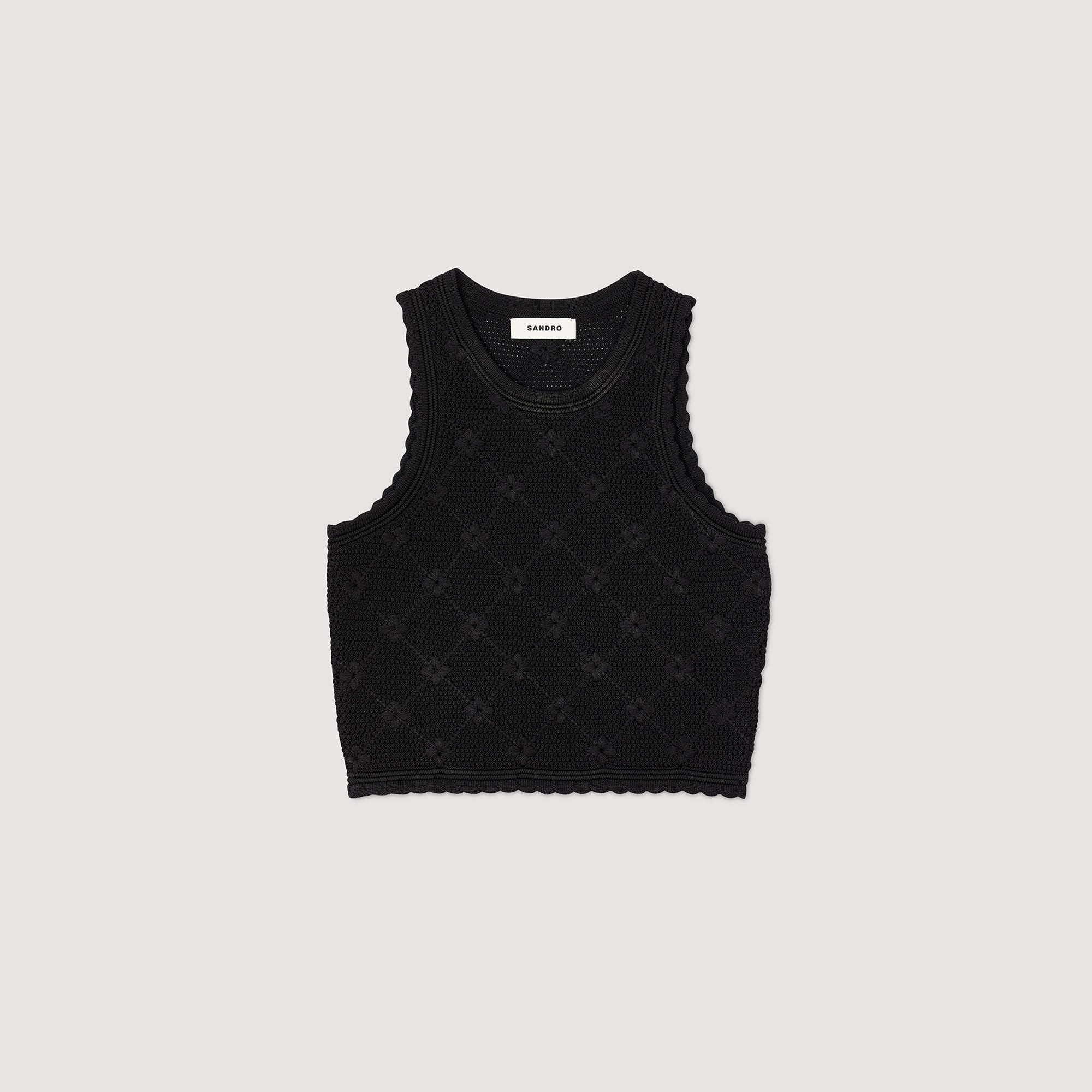 Alerio Decorative Knit Top Black