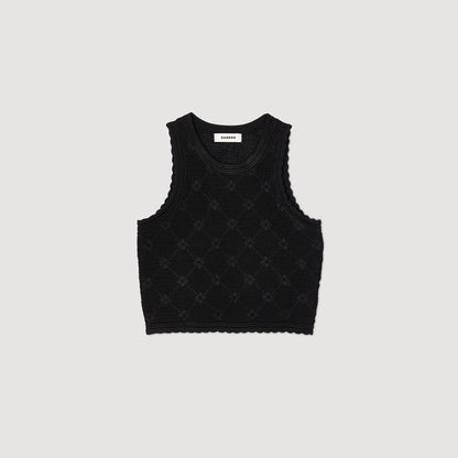 Alerio Decorative Knit Top Black