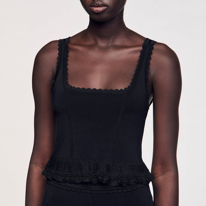 Tilly Ruffled Top Black
