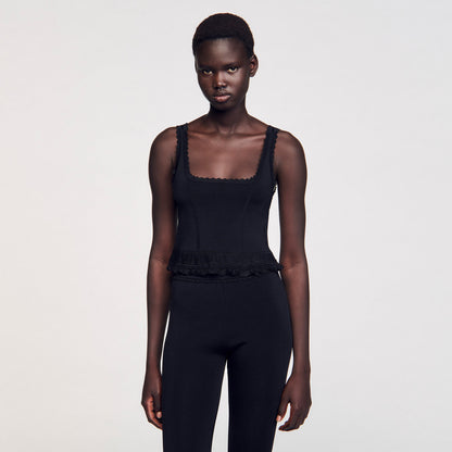 Tilly Ruffled Top Black