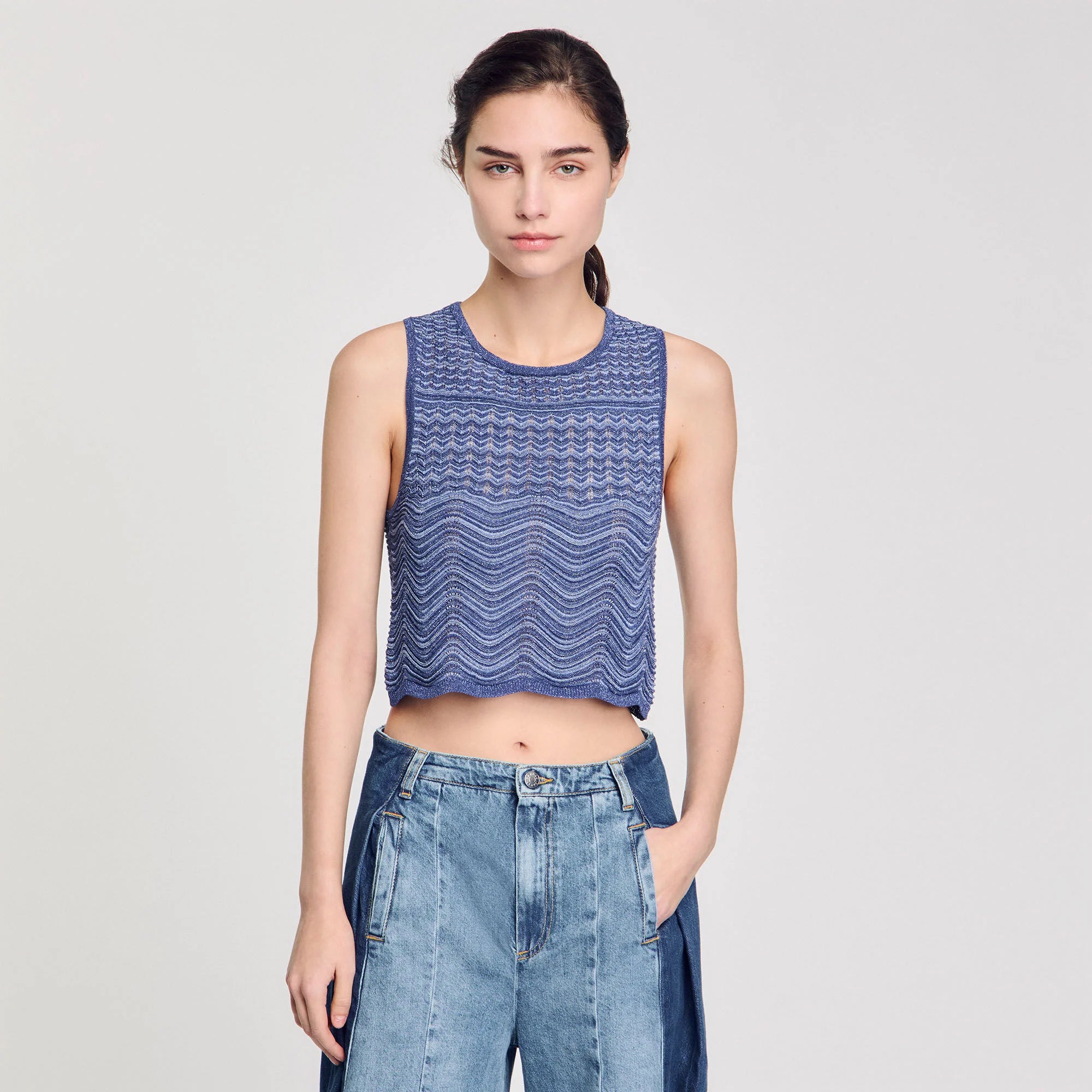 Lulu Glitter Knit Jumper Royal Blue