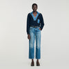 Madere Jumper With Denim Details Navy Blue