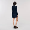 Morin Cable Knit Polo Jumper Navy Blue