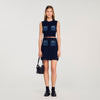 Isolde Knit And Denim Top Navy Blue