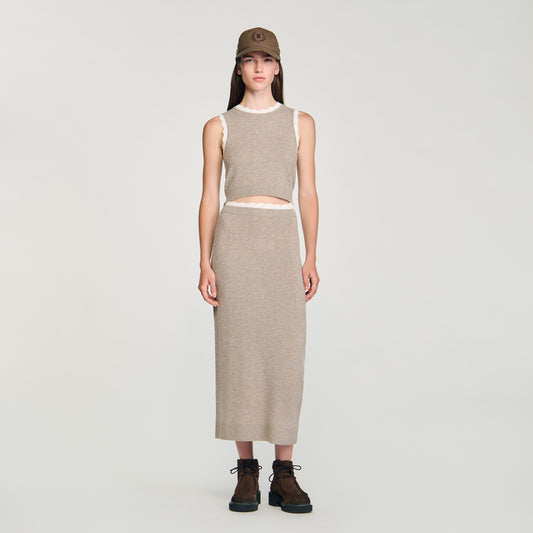 Eleo High-Neck Knit Jumper Taupe