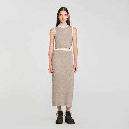 Eleo High-Neck Knit Jumper Taupe