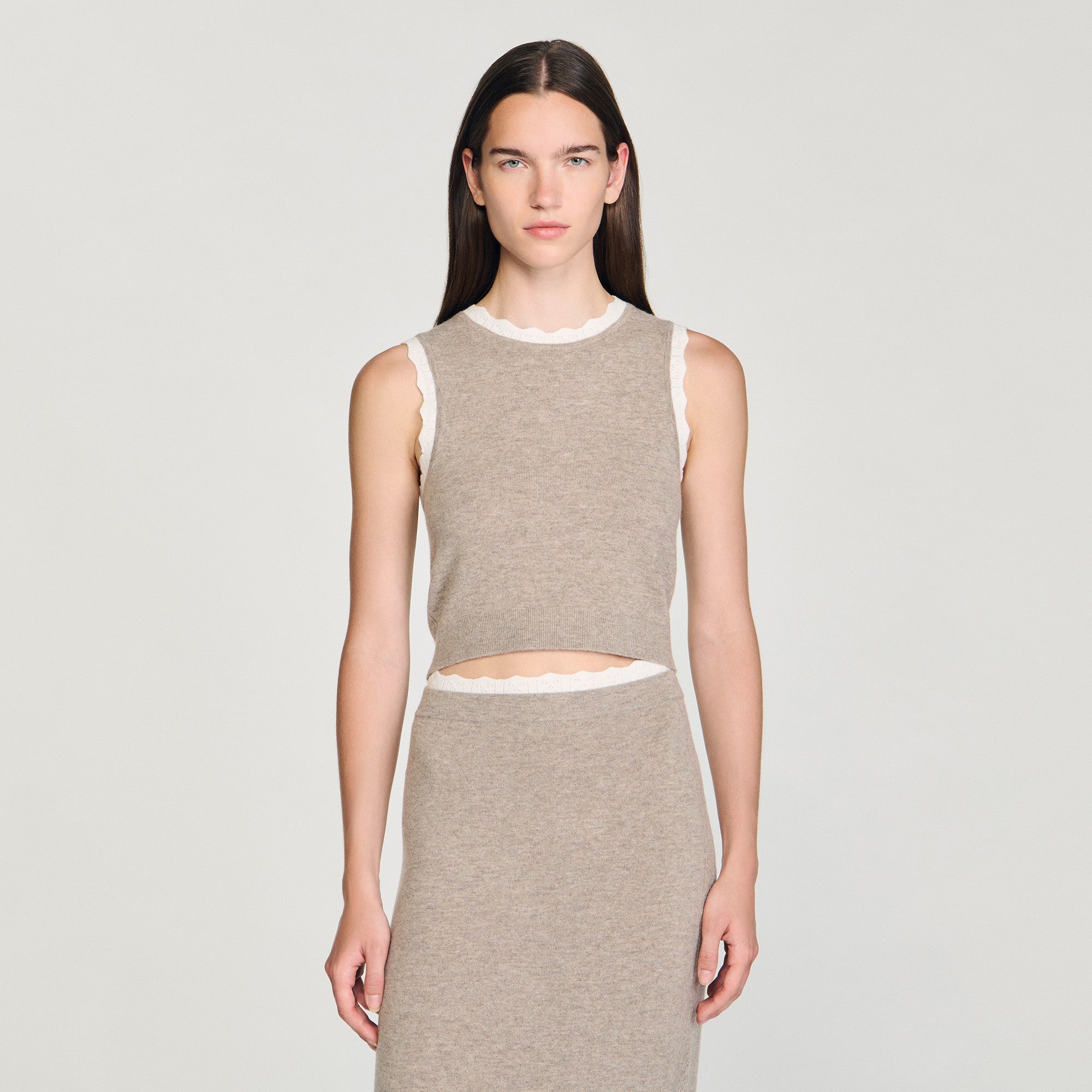 Eleo High-Neck Knit Jumper Taupe