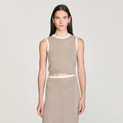 Eleo High-Neck Knit Jumper Taupe