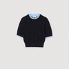 Erel Two-Tone Cropped Jumper Navy Blue
