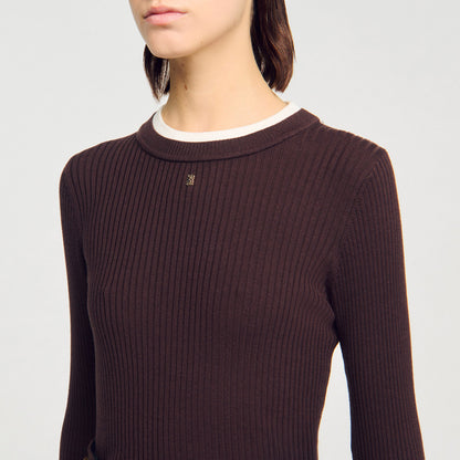 Gassin 2-In-1 Mixed Wool Jumper Brown