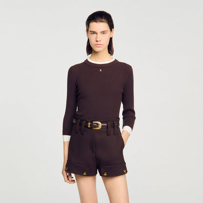 Gassin 2-In-1 Mixed Wool Jumper Brown