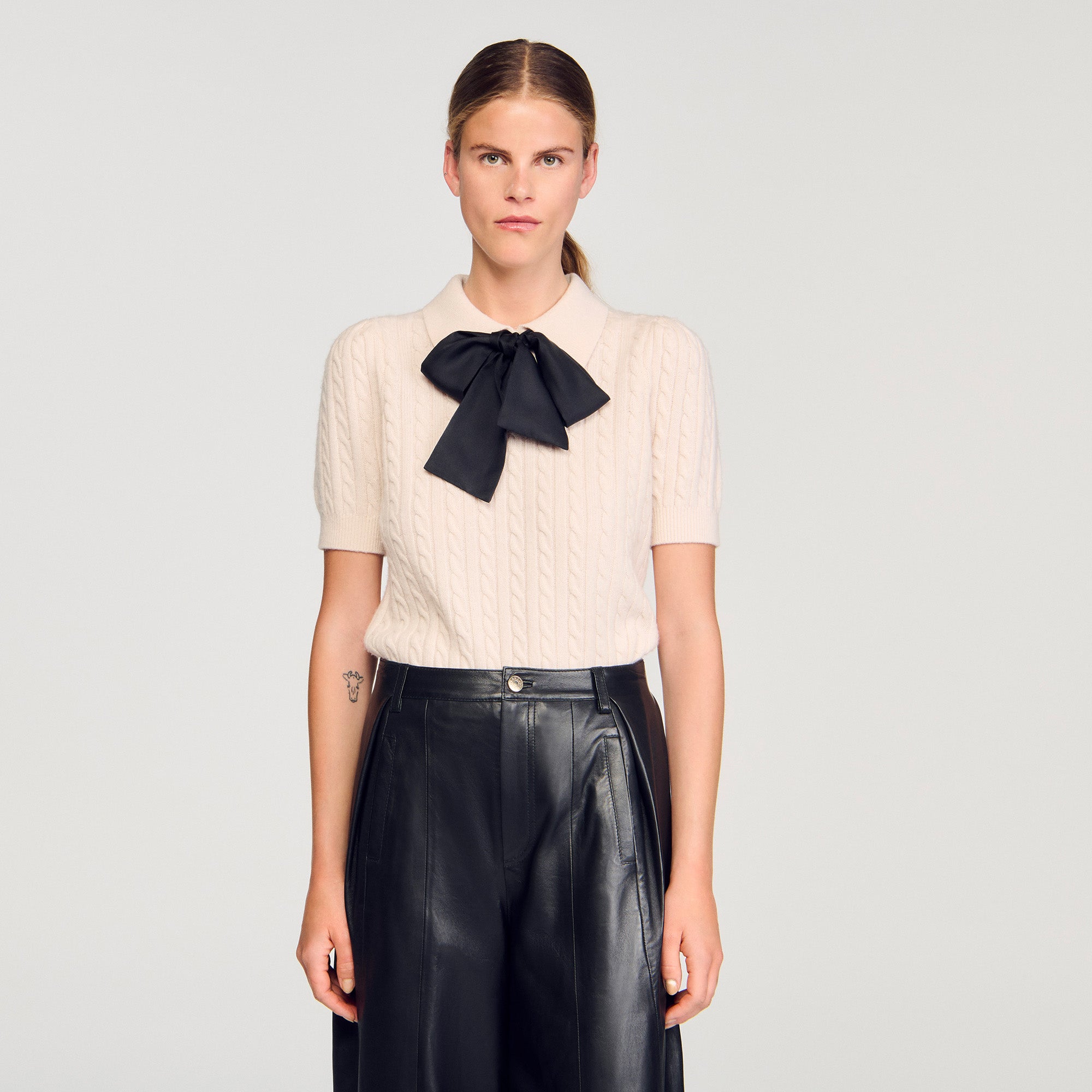 Lucilo Polo-Neck Knit Jumper Ecru