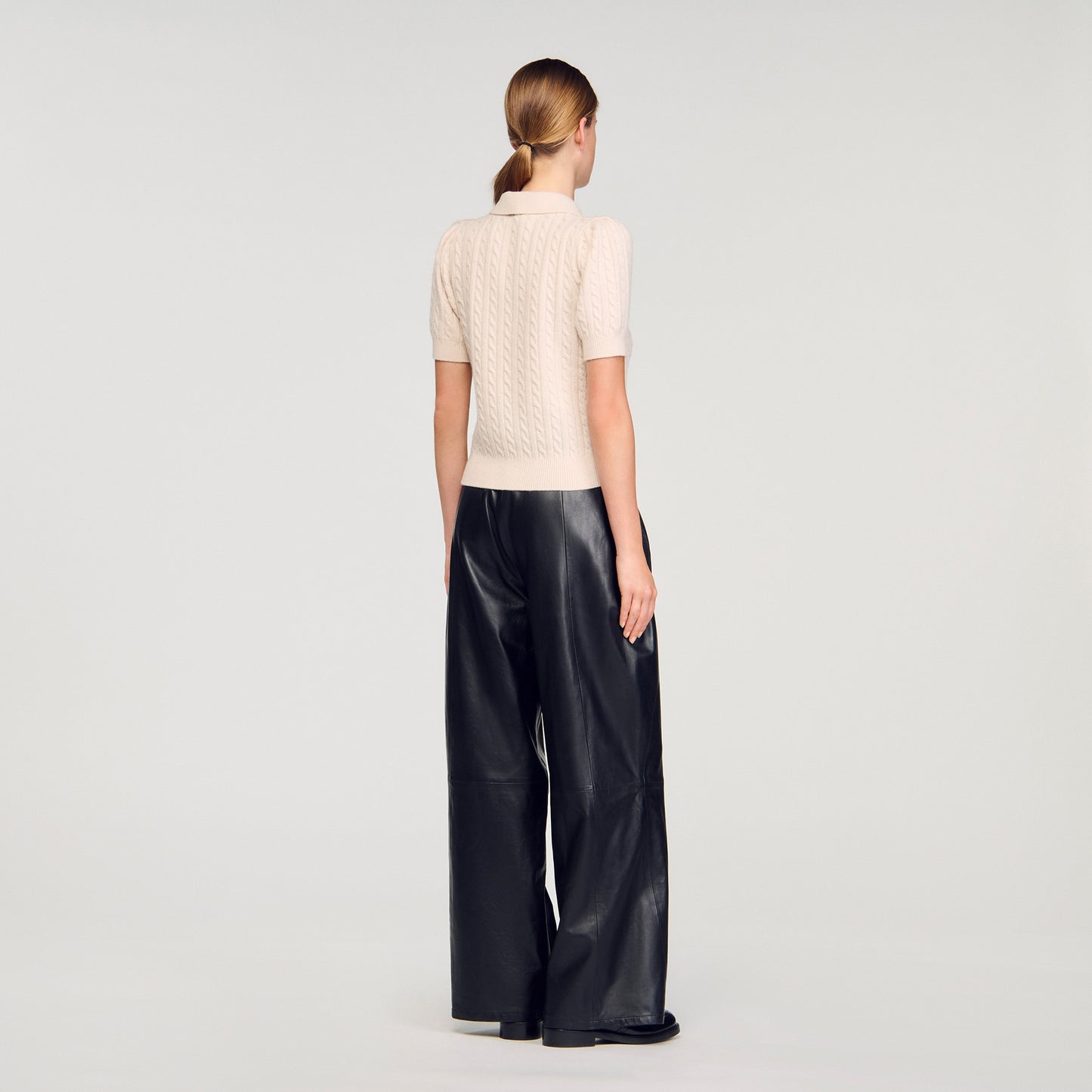 Lucilo Polo-Neck Knit Jumper Ecru