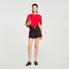 Victor Short-Sleeve Ribbed Jumper Red