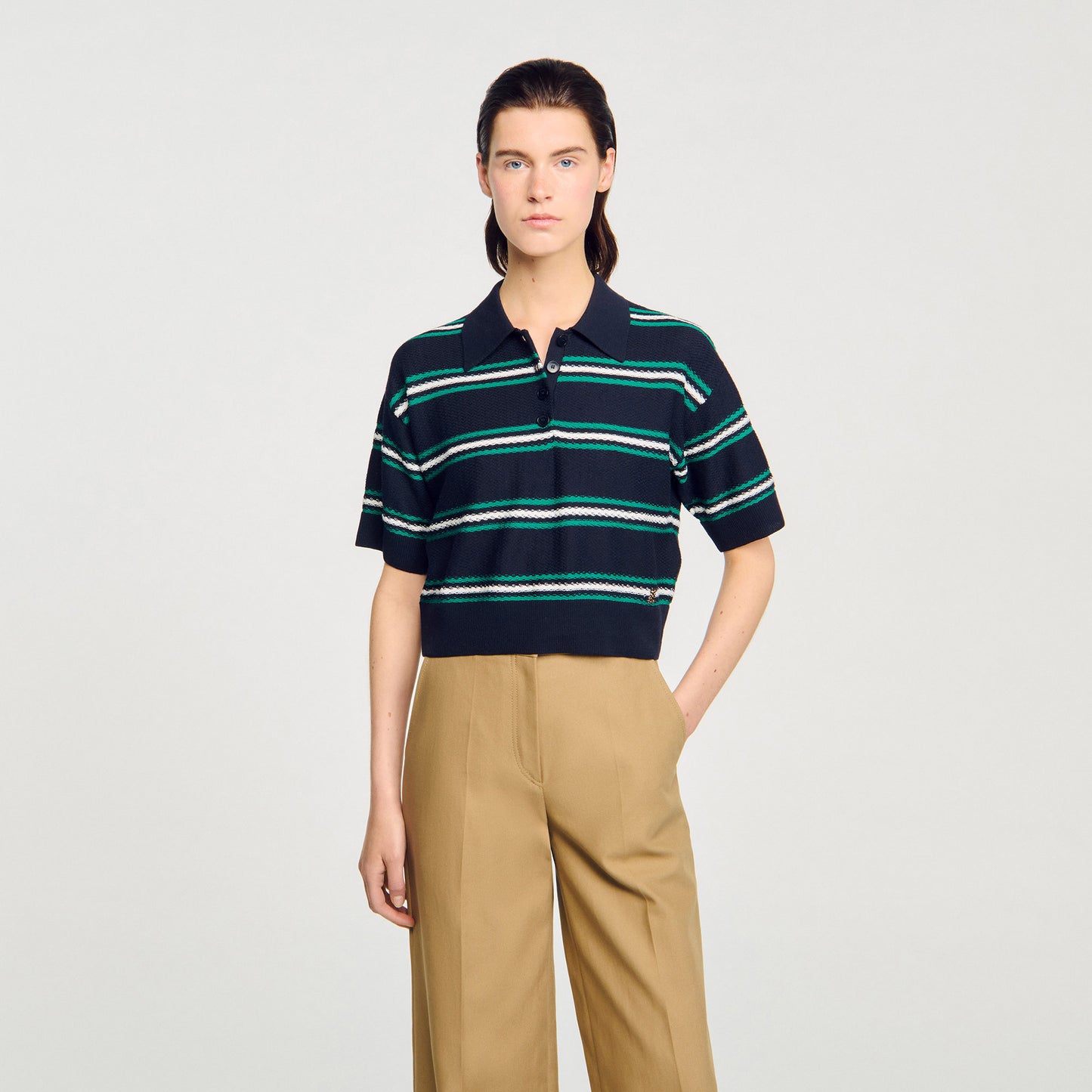 Grimaud Polo-Neck Jumper Navy Blue