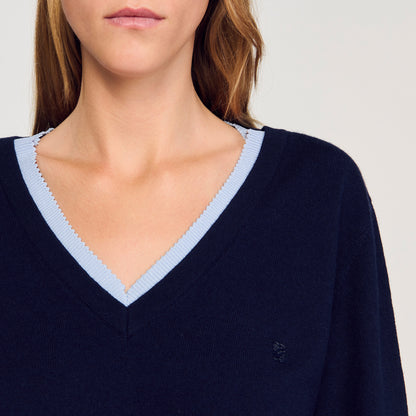 Gaspard Wool And Cashmere Jumper Navy Blue