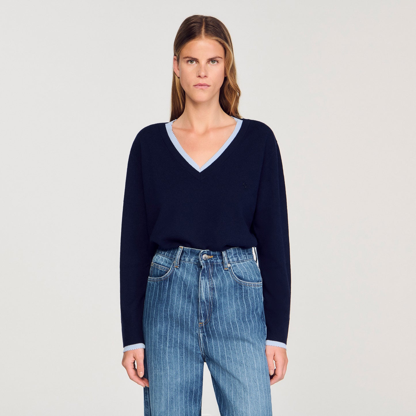 Gaspard Wool And Cashmere Jumper Navy Blue