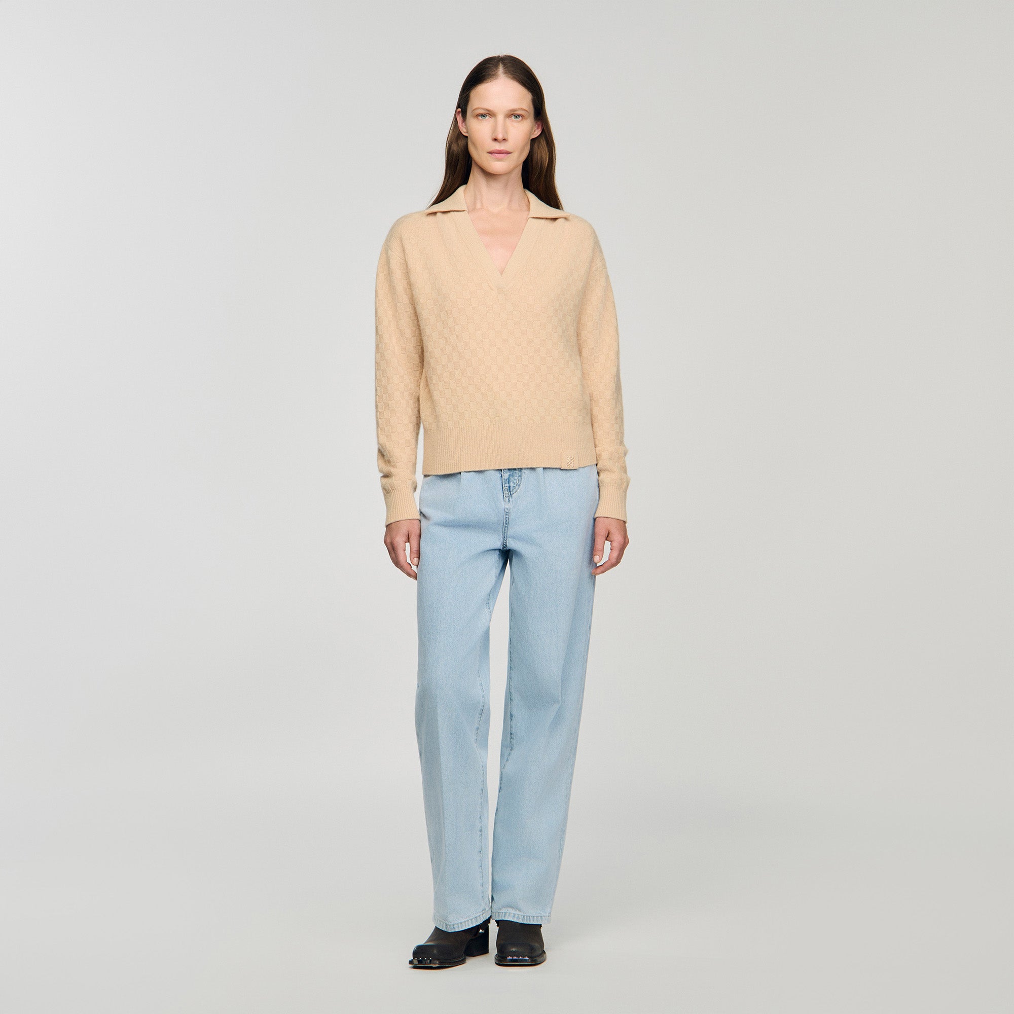 Numae Polo-Neck Jumper Beige
