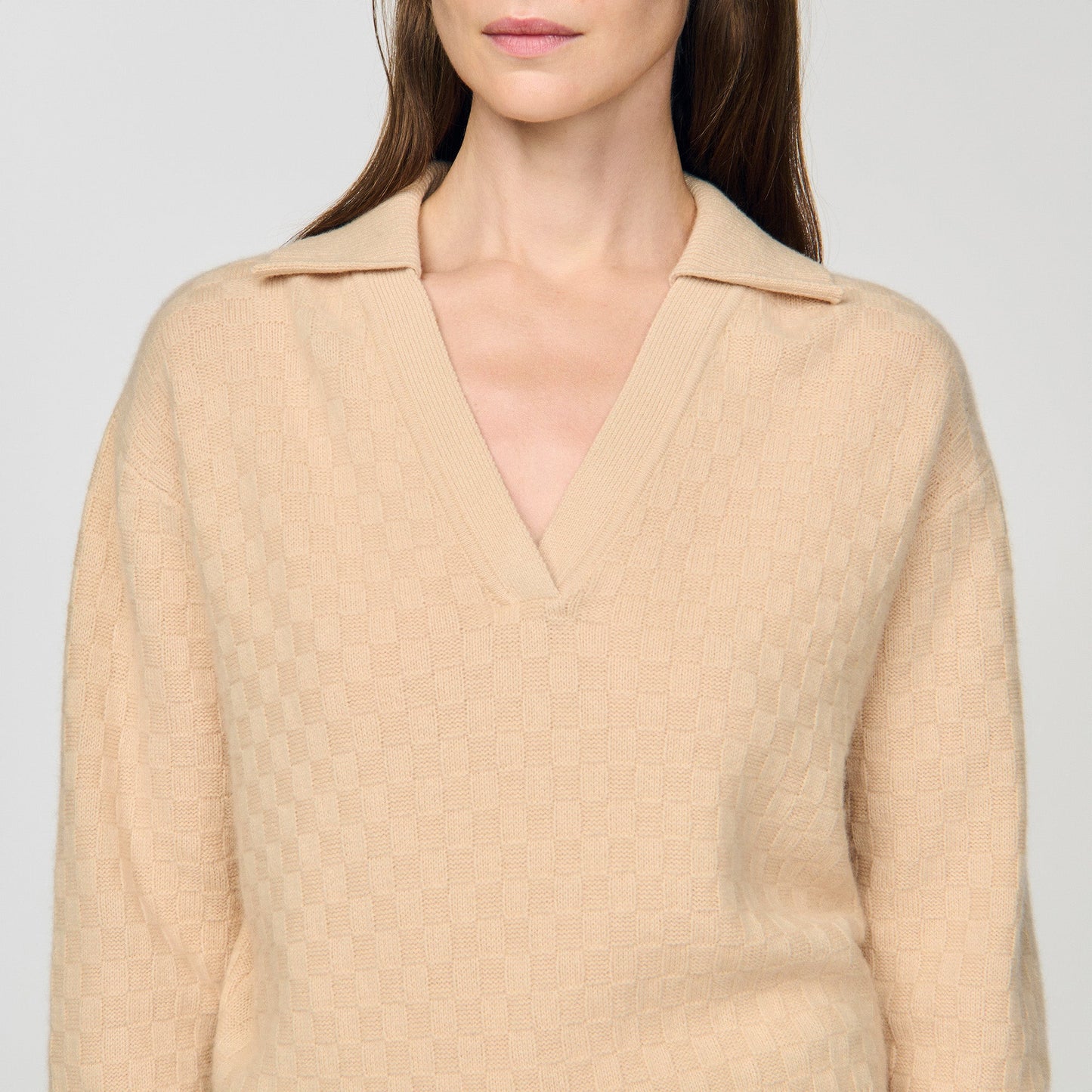 Numae Polo-Neck Jumper Beige