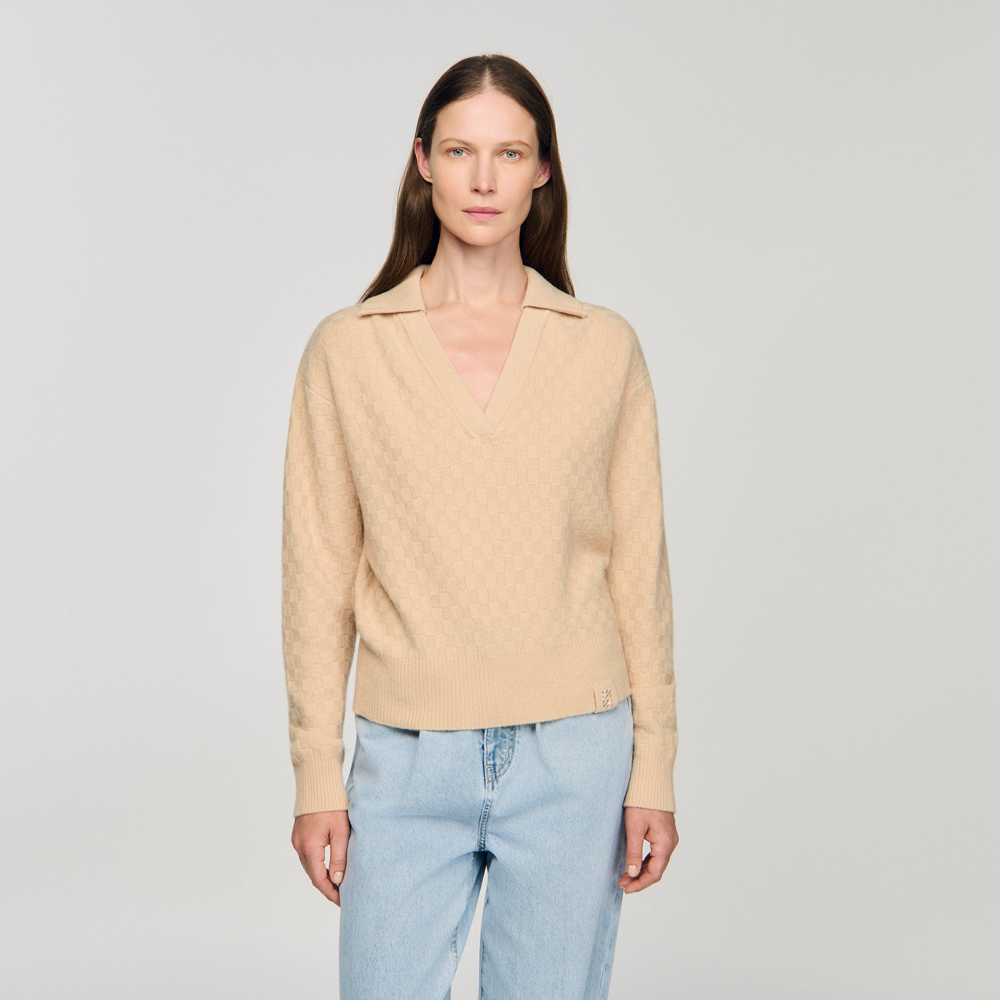 Numae Polo-Neck Jumper Beige