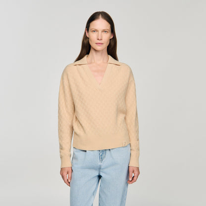 Numae Polo-Neck Jumper Beige