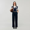 Eurie Argyle Layered Effect Jumper Navy Blue