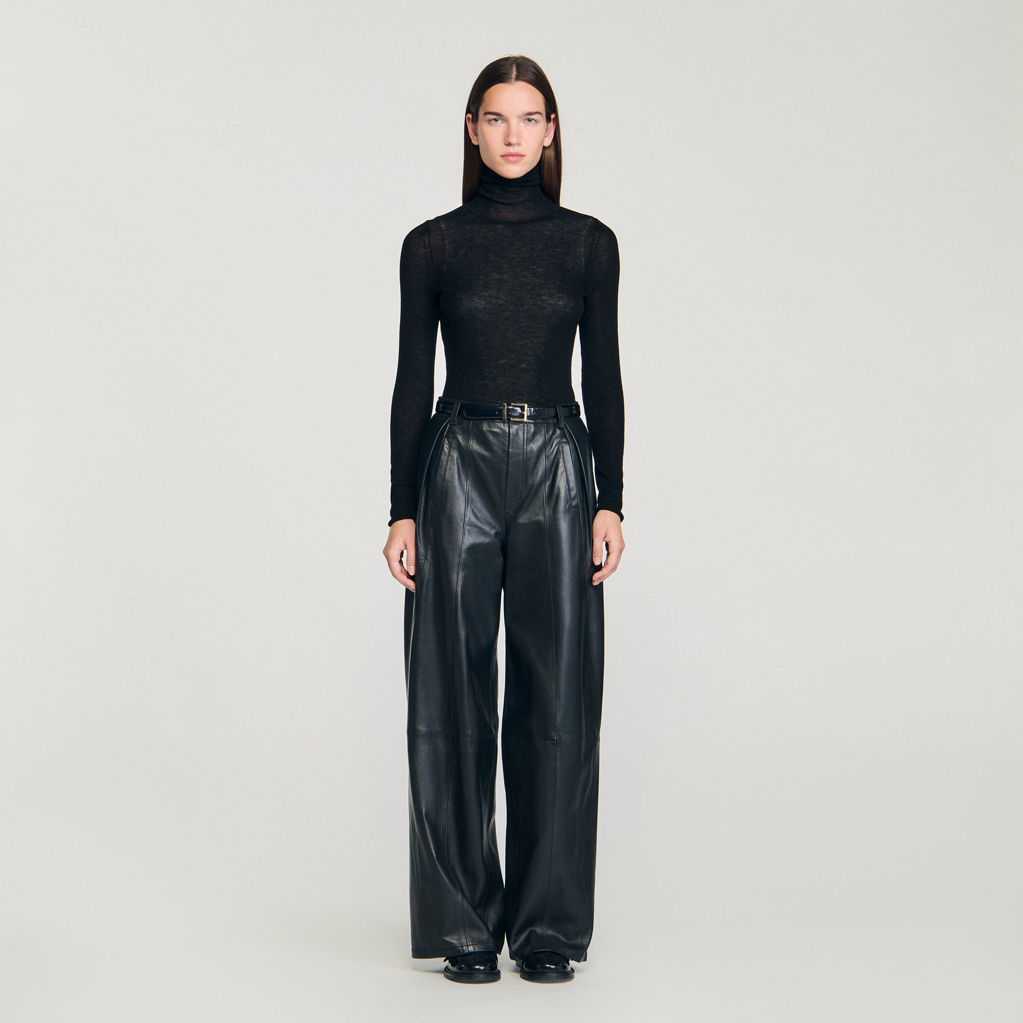 Lazare Layered Turtleneck Jumper Black