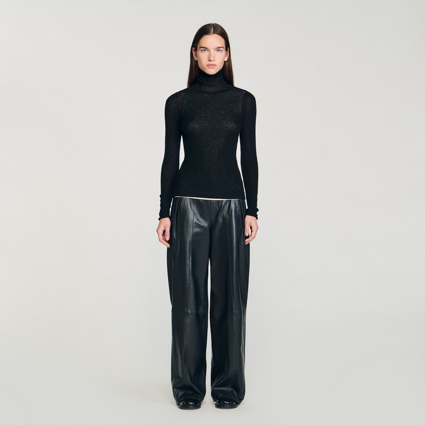 Lazare Layered Turtleneck Jumper Black